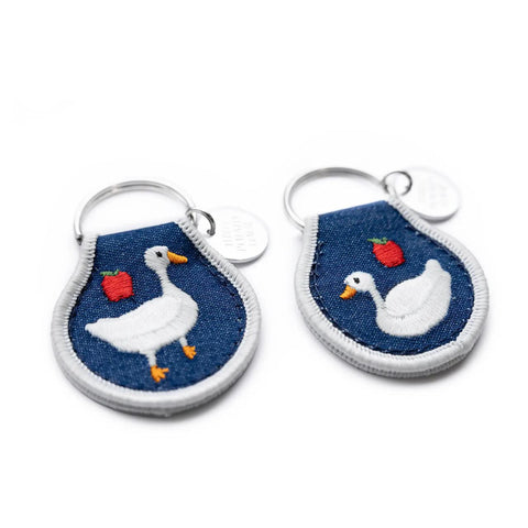 Cottage Goose Patch Keychain