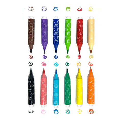 Peanuts Double-Ended Brush + Stamp Marker Set