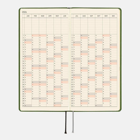 Antique Green Hobonichi Techo Weeks 2026 Planner