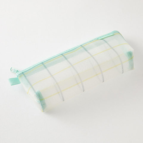 Check Green Mesh Pen Case