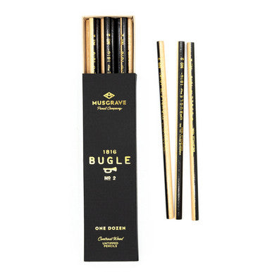 Black + White Bugle Pencil