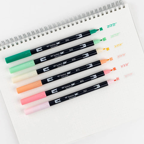 Just Peachy Dual Brush Pens, Set of 6