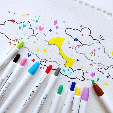 CLiCKART Retractable Marker Pens