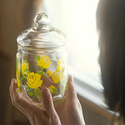 Retro Glass Jar, Rose