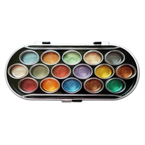 Niji Pearlescent Watercolors, 16 Color Set