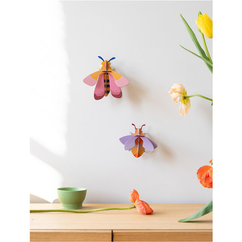 Pink Bee Wall Art Kit