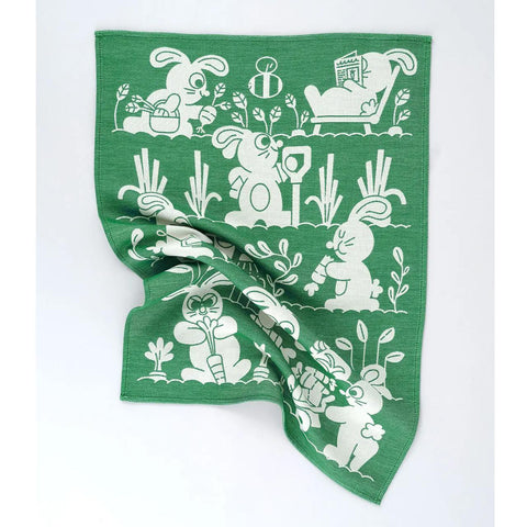 Garden Rabbits Tea Towel