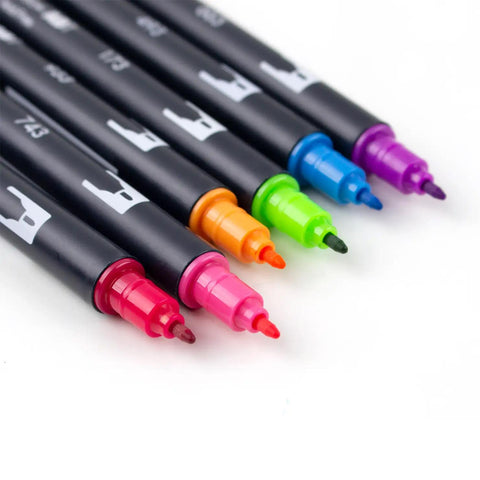 Bright Dual Brush Pens, Set of 6