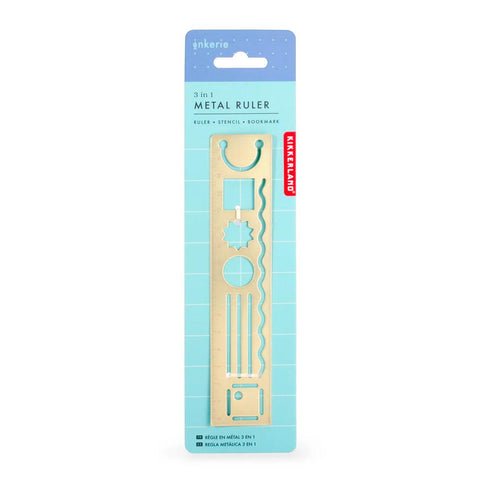 3 in 1 Metal Ruler