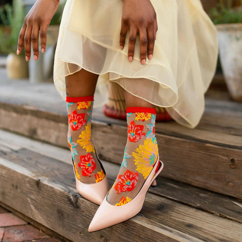 Flower Power Sheer Socks