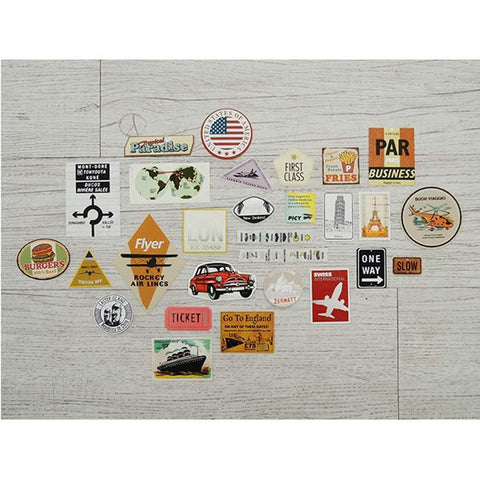 Vintage Label Travel Sticker Pack