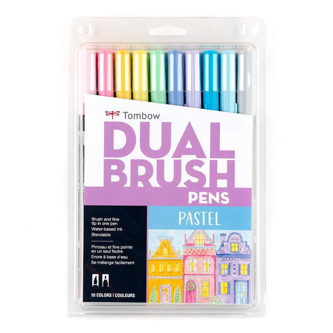 Pastel Dual Brush Pens, Set of 10