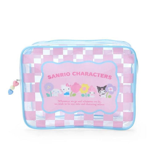 Pastel Check Sanrio Characters Clear Zipper Pouch