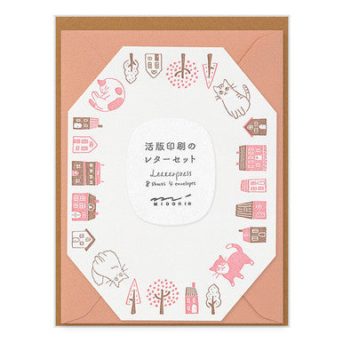 Die Cut Letterpress Stationery Set, Cat