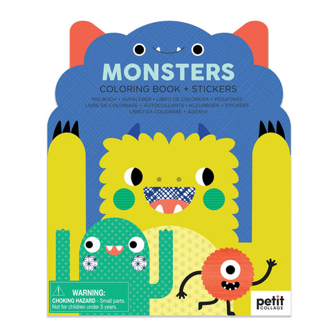 Monsters Coloring Book + Stickers