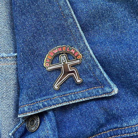 Overwhelmed Enamel Pin
