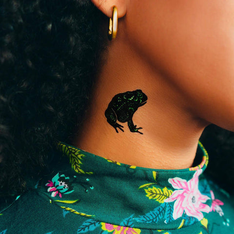 Speckled Foil Frog Tattoos