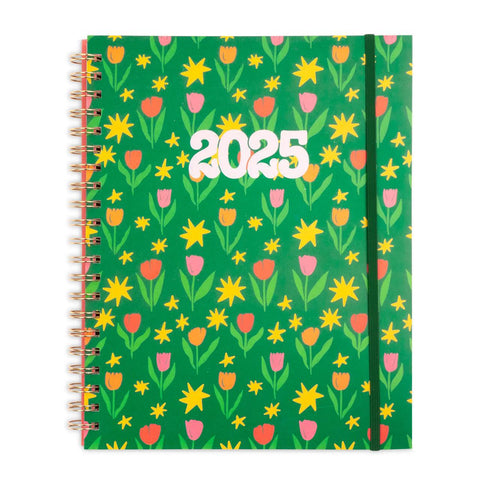 Green Tulips Softcover 2025 Planner