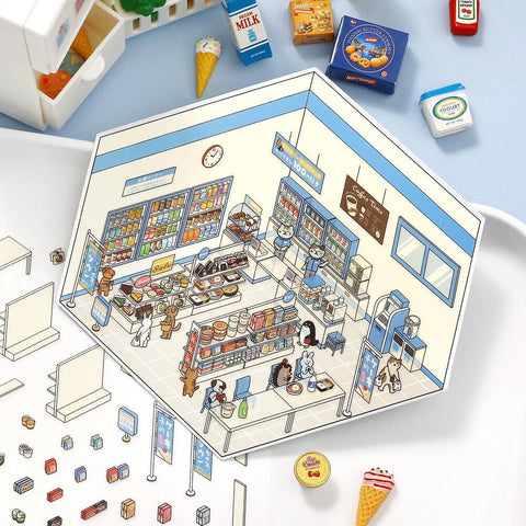 Convenience Store Isometric Sticker Scene