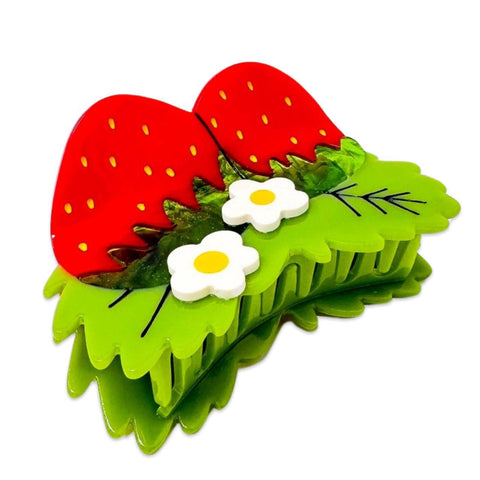 Strawberries + Flowers Hair Claw