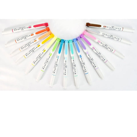 MILDLINER Dual-Tip Creative Highlighters, Set of 15 Colors