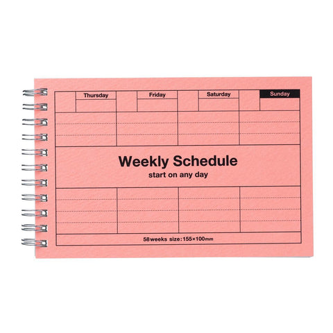 Undated Weekly Schedule