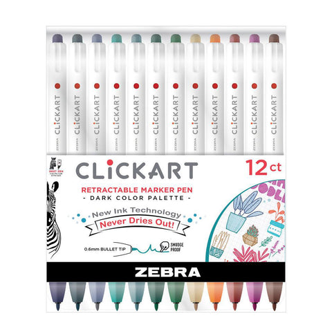 CLiCKART Marker Pen Set, Dark Colors
