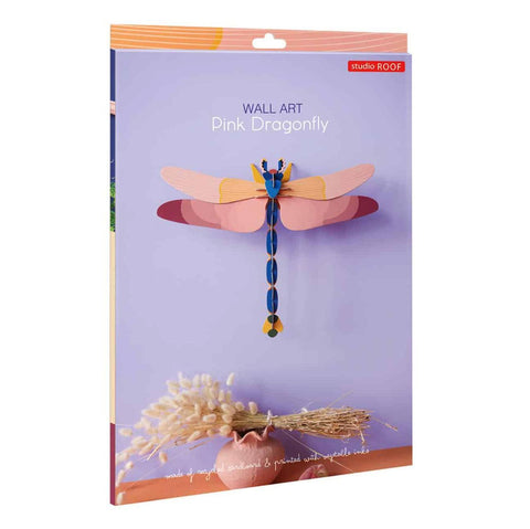 Giant Pink Dragonfly Wall Art Kit