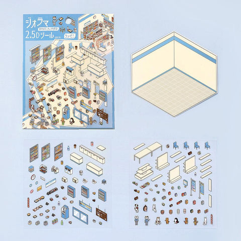 Convenience Store Isometric Sticker Scene