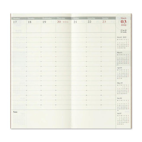 TRAVELER'S notebook, Regular Size, 2025 Diary (Weekly Vertical)