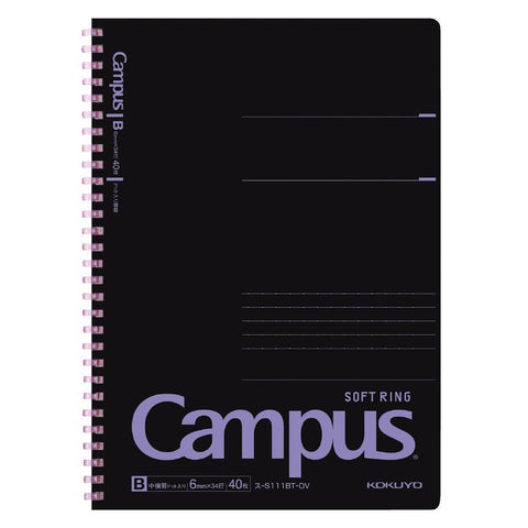 Black Soft Ring Campus Notebooks