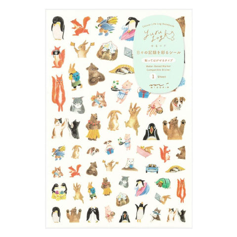 Yuru Log Sticker Sheets, Animal