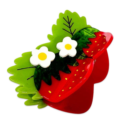 Strawberries + Flowers Hair Claw