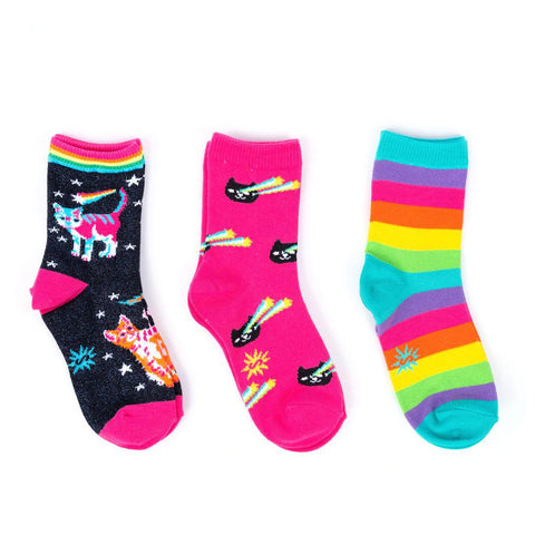 Space Cats Kids Socks, Pack of 3