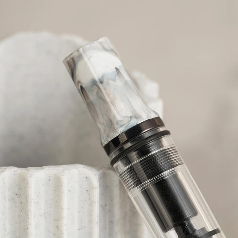 TWSBI Eco Fountain Pen, Carrara + Onyx