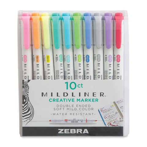 MILDLINER Dual-Tip Creative Highlighters, Set of 10 Colors