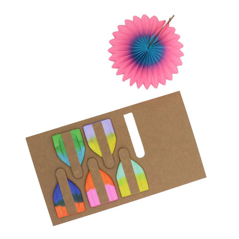 Mini Two-Tone Fans, Set of 6