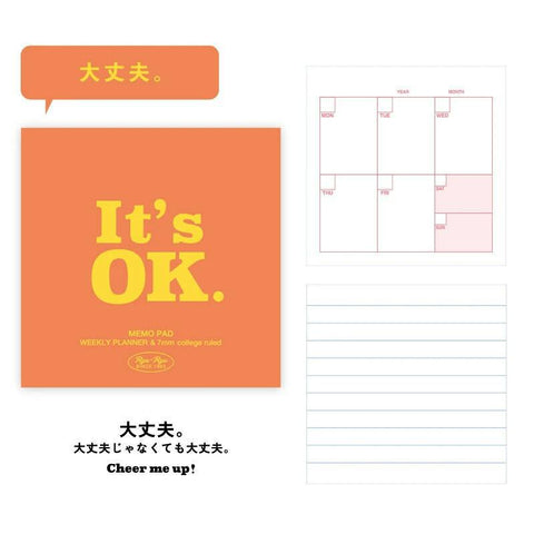 It's OK Weekly Memo Pad