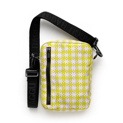 Sport Crossbody: Pink Pistachio Pixel Gingham