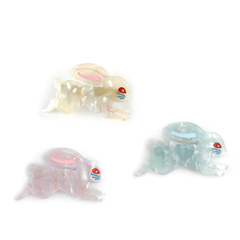 Lingonberry Candy Bunny Hair Barrettes