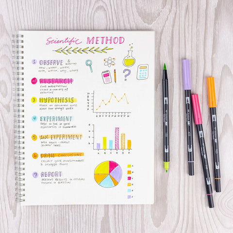 Yay Sorbet Dual Brush Pens, Set of 6