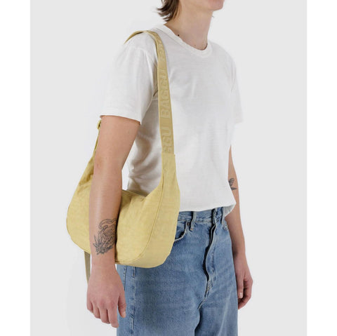 Medium Nylon Crescent Bag: Butter