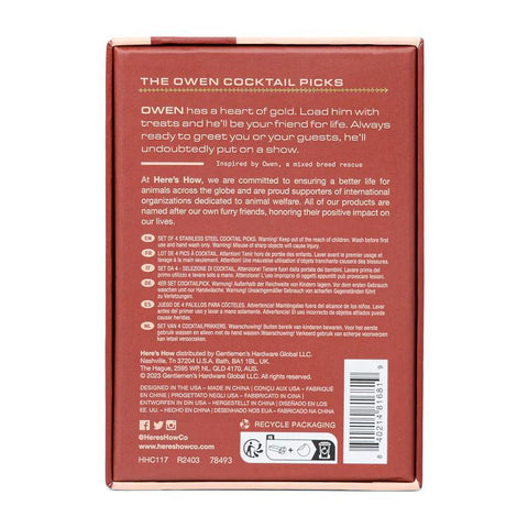 The Owen Gold Cocktail Picks Set