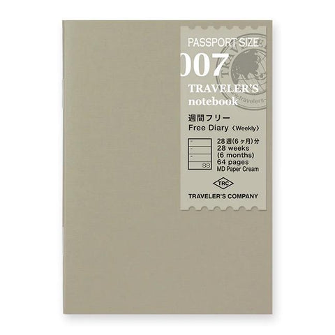 TRAVELER'S notebook, Passport Size, 007 - Free Diary (Weekly)