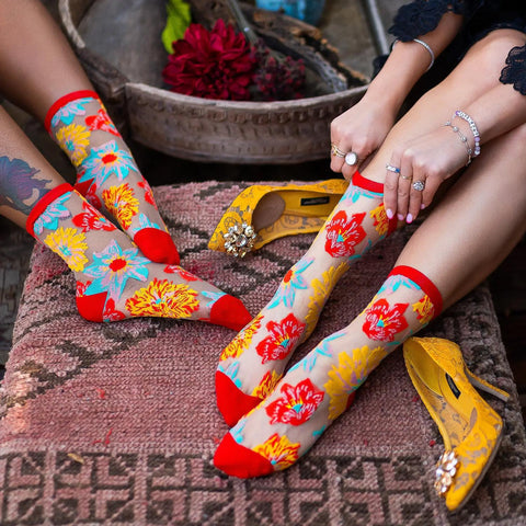 Flower Power Sheer Socks