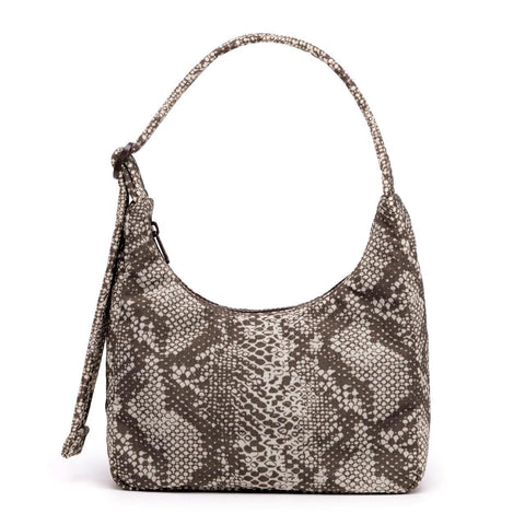 Mini Nylon Shoulder Bag: Snakeskin