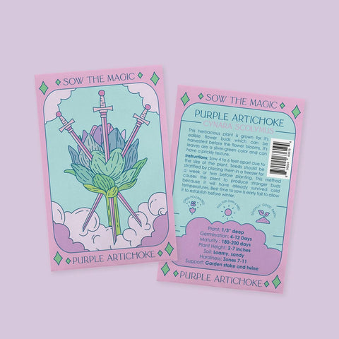 Purple Artichoke Tarot Seed Packet