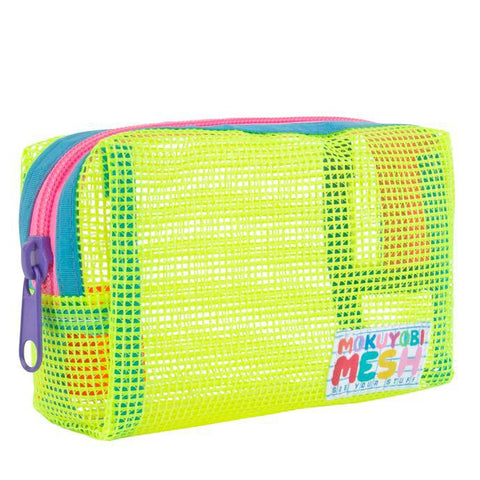 Mesh Chubby Zip Pouch, Zest