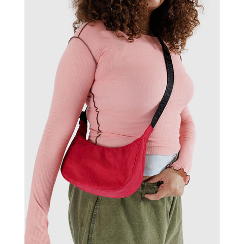 Small Nylon Crescent Bag: Candy Apple