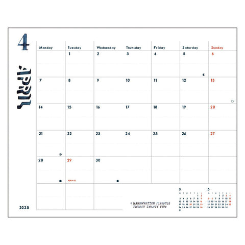 Chalkboy 2025 Monthly Schedule Notebook, Navy